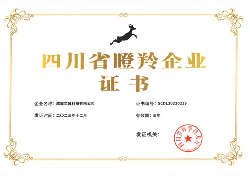 四川省瞪羚企業(yè)證書(shū)